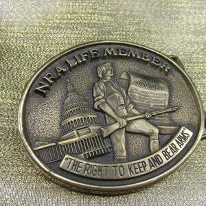 Vintage Jadco  NRA Life Member "The Right Keep And Bear Arms" Solid Brass "